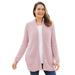 Plus Size Women's Zip Front Shaker Cardigan by Woman Within in Pink (Size 5X) Sweater