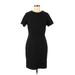 Halogen Casual Dress - Sheath High Neck Short sleeves: Black Print Dresses - Women's Size 8