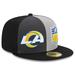 Men's New Era Gray/Black Los Angeles Rams 2023 Sideline 59FIFTY Fitted Hat