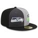 Men's New Era Gray/Black Seattle Seahawks 2023 Sideline 59FIFTY Fitted Hat