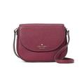 kate spade new york Leather Leila Mini Flap Crossbody Shoulder Bag, Deep Berry