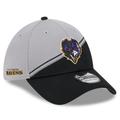 Men's New Era Gray/Black Baltimore Ravens 2023 Sideline 39THIRTY Flex Hat