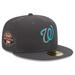 Men's New Era Graphite Washington Nationals Print Undervisor 59FIFTY Fitted Hat