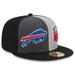 Men's New Era Gray/Black Buffalo Bills 2023 Sideline 59FIFTY Fitted Hat