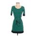 Banana Republic Factory Store Casual Dress: Green Stripes Dresses - Women's Size 2X-Small