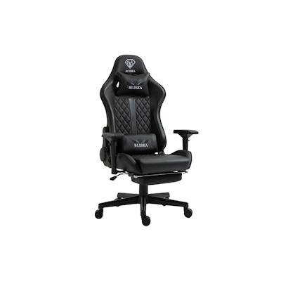 TRISENS Chair Racing Chefsessel mit Fußstütze und ergonomsichen 4D-Armlehnen, ergonomischer Sportsitz Optik Schwarz Image
