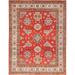 Shahbanu Rugs Brick Red, Special Kazak with Large Elements, 100% Wool, Vegetable Dyes, Hand Knotted, Oriental Rug (9'1" x 12'0")