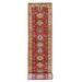 Shahbanu Rugs Red, Hand Knotted, Wool, Karajeh Design, XL Runner, Soft to the Touch Pile Oriental Rug (2'8" x 17'10")