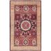 Shahbanu Rugs Vermilion Red Hand Knotted 14th Century Mamluk Dynasty Pattern 200 KPSI Natural Dyes Pure Wool Rug (5'9" x 9'7")