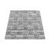 Shahbanu Rugs Dim Gray, Hand Loomed, Modern Checkers Design, 100% Wool, Sample Fragment, Square, Oriental Rug (2'0" x 2'0")