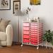 The Twillery Co.® Hoffman 15 Drawer Rolling Storage Chest Plastic/Metal in Pink | 34.5 H x 25 W x 14.5 D in | Wayfair