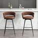 Corrigan Studio® Kymberlynn 30.7" Swivel Bar Stool Upholstered/Metal in Brown | 36.6 H x 20.8 W x 20.4 D in | Wayfair