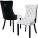 Winston Porter Karneshia Tufted Wing Back Side Chair Dining Chair Faux /Upholstered/Velvet in Black | 37.5 H x 19.7 W x 24.4 D in | Wayfair