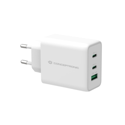 Conceptronic ALTHEA 3-Port 65W GaN USB-PD-Ladegerät - QC 3.0 - Indoor - AC - 5 V - Weiß Image