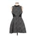 BCBGeneration Casual Dress - A-Line: Black Marled Dresses - Women's Size 6