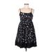 ERIN Erin Fetherston Casual Dress - A-Line Scoop Neck Sleeveless: Black Floral Dresses - Women's Size 7