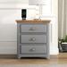 3-Drawer Wooden Nightstand with USB Charging Ports