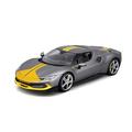 Bburago 1/18 FERRARI-296 GTB-Grey and Yellow | Scale Model car for Children | for Ages 3+ | 16017GR, Grau-Gelb