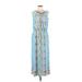 Ruby Rd. Casual Dress - Maxi: Blue Print Dresses - Women's Size Medium