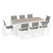 Harmonia Living Lift Rectangular 8 - Person Power Coated Aluminum Outdoor Dining Set Metal in Brown/White | 126 W x 39.25 D in | Wayfair