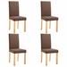 Ebern Designs Dining Chairs Side Chair w/ Solid Wood Legs for Home Kitchen Fabric Wood/Fabric in Brown | 37.4 H x 16.5 W x 20.1 D in | Wayfair