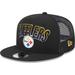 Men's New Era Black Pittsburgh Steelers Grade Trucker 9FIFTY Snapback Hat