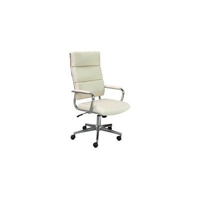 Cream Leather High Back Office Chair