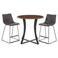 17 Stories Harisah Round 36" Dining Set Wood/Upholstered/Metal in Brown/Gray | 36.25 H x 36 W x 36 D in | Wayfair CFF31722F95C4317989D05C54B12743D