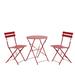 Latitude Run® Round 2 - Person 23.6" Long Bistro Set Metal in Red | 23.6 W x 23.6 D in | Outdoor Furniture | Wayfair