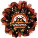 The Holiday Aisle® Halloween Wreath Scaredy Cat Handmade Deco Mesh Burlap/Deco Mesh, Wood in Black/Orange/White | 24 H x 24 W in | Wayfair