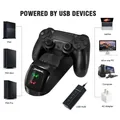 Für PS4 Controller Dual Ladestation Station 4 Micro USB Magnet Lade Dongle Schnelle Ladegerät Für