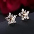 Fashion Studded Crystal Earrings Women's Simple and Small Crystal Super Flash Snowflake Star