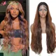 Perruque Lace Front Wig synthétique brun miel X-TRESS avec Baby Hair perruque Body Wave longue