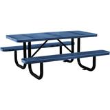 Global Industrial 72 Rectangular Picnic Table Surface Mount Blue