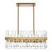 Maklaine 30 Rectangle Iron Crystal Chandelier Light in Gold