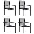 moobody 4 Piece Patio Chairs PVC Rattan Black Outdoor Dining Chair Set Steel Frame Garden Armchairs for Balcony Backyard Lawn Furniture 23.6 x 21.7 x 35.4 Inches (L x W x H)