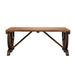 HLONK 2-Person Rustic Garden Bench Outdoor Wagon Wheel Porch Bench for Backyard Patio Garden Brown