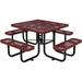 Global Industrial 46 Square Expanded Metal Picnic Table Red