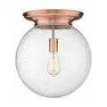 Innovations Lighting Beacon - 1 Light 14 Flush Mount Antique Copper/Seedy