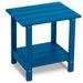 Nalone 2 -Tier Outdoor Side Table HDPE Adirondack Table Patio Side Table Wood-Like Grain Weather Resistant End Table Small Outdoor Table (Rectangular Navy Blue)