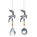 OUNONA 2Pcs Crystal Ball Pendant Chandelier Ceiling Hanging Deer Decoration Suncatcher