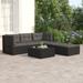 Suzicca 5 Piece Patio Set with Cushions Black Poly Rattan