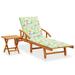 Patio Sun Lounger with Table and Cushion Solid Acacia Wood