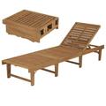 moobody Folding Outdoor Chaise Lounge Chair Solid Acacia Wood Patio Sun Backrest Adjustable Lounger Bed Recliner Chair Pool Deck Backyard Garden Furniture 78.7 x 24 x 11.8 -33.9 (L x W x H)