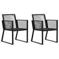 moobody 2 Piece Garden Chairs Black Rattan Armchair Steel Frame Outdoor Dining Chair Patio Balcony Backyard Outdoor Indoor Furniture 22.4 x 20.9 x 30.7 Inches (W x D x H)