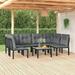 moobody 7 Piece Outdoor Patio Furniture Set Sectional Sofa Set with Dark Gray Seat and Back Cushions Black Poly Rattan Conversation Set for Garden Deck Poolside Backyard