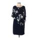 Ignite Evenings Casual Dress: Black Floral Motif Dresses - Women's Size 10