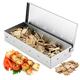 Smoker Box Top Meat Smokers Box in Barbecue Grilling Accessories Add Smokey BBQ Flavor on Gas Grill or Charcoal Grills with This Stainless Steel Wood Chip Smoker Box