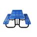 Adrinfly 6 ft.Rectangular Picnic Table with Umbrella Pole Powder-Coated Steel Frame Outdoor Portable Table for Patio Garden Easy Installation Blue