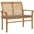 moobody Patio Bench with Cushion Teak Wood Park Bench Wooden Outdoor Bench Chair for Garden Entryway Yard Porch Backyard 44.1 x 21.7 x 37 Inches (W x D x H)